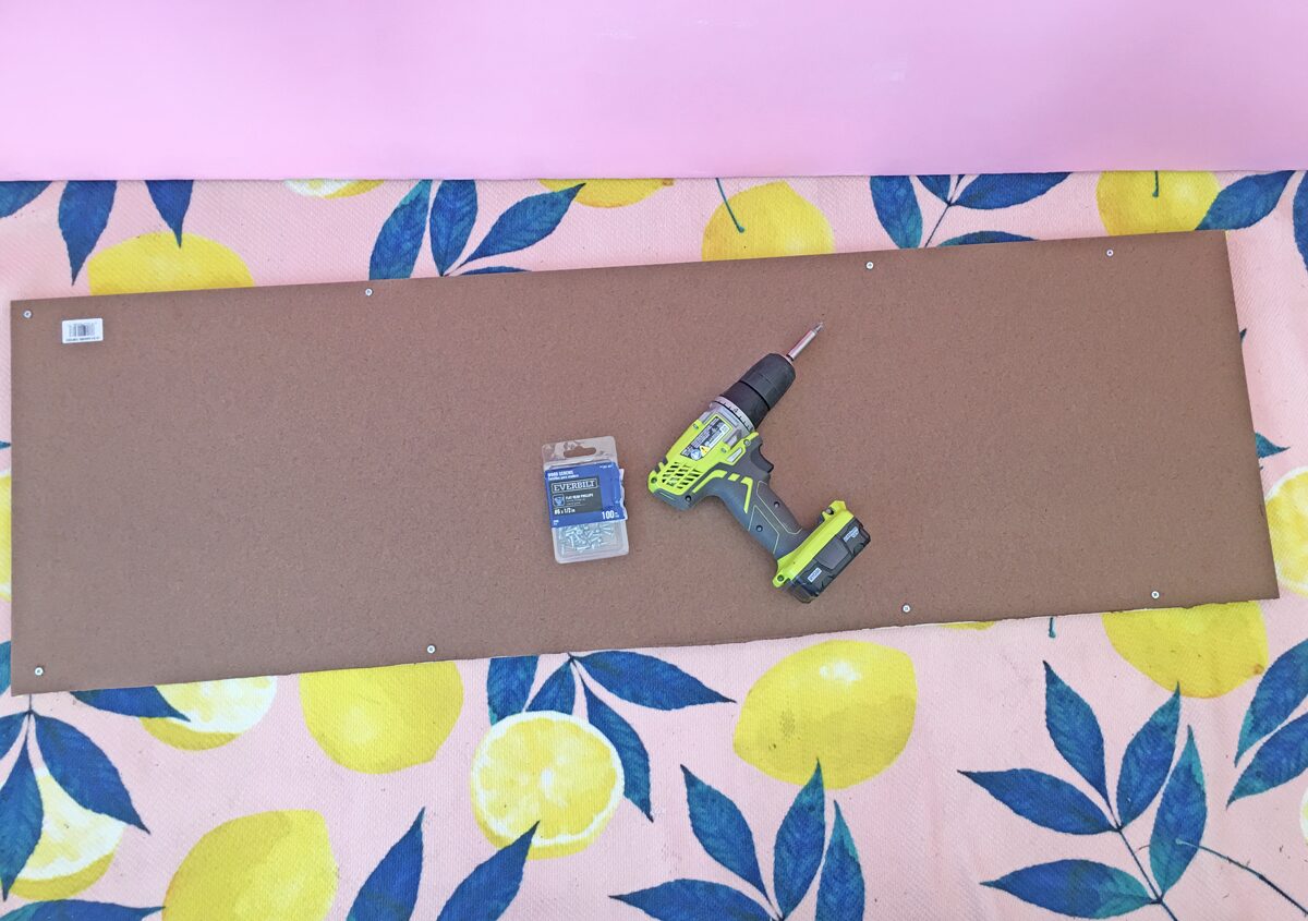 How to build a dog ramp tutorial - screw hardboard to wood