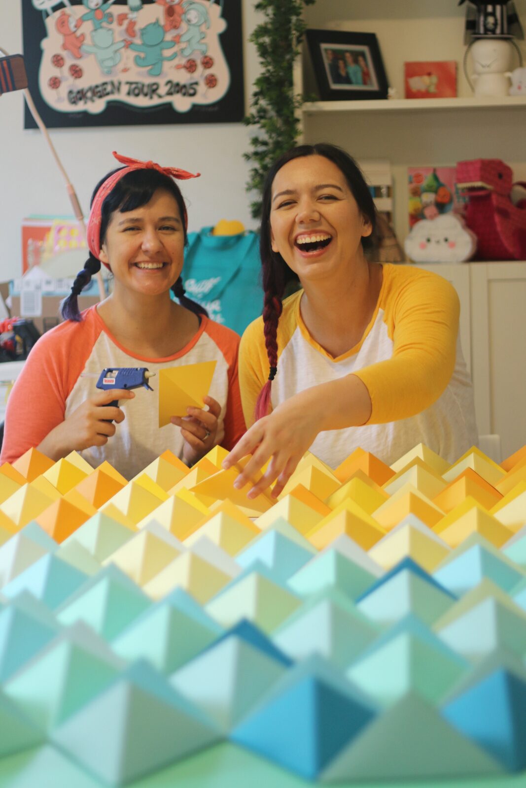 Origami Triangles Backdrop for stage and photos by Dapper Animals