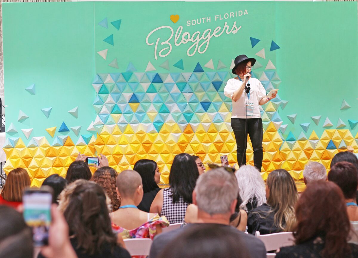 Origami Triangles Backdrop for stage and photos by Dapper Animals