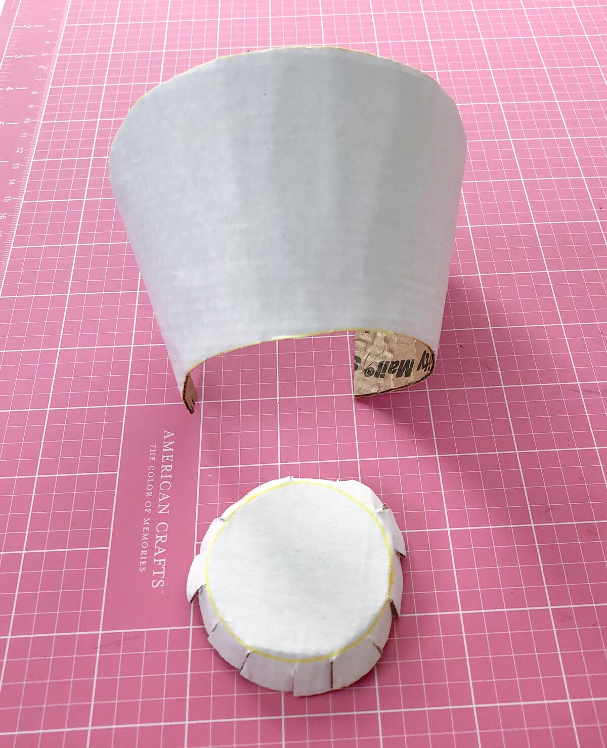 Felt Ice Cream Pin Cushion Tutorial bend cardboard
