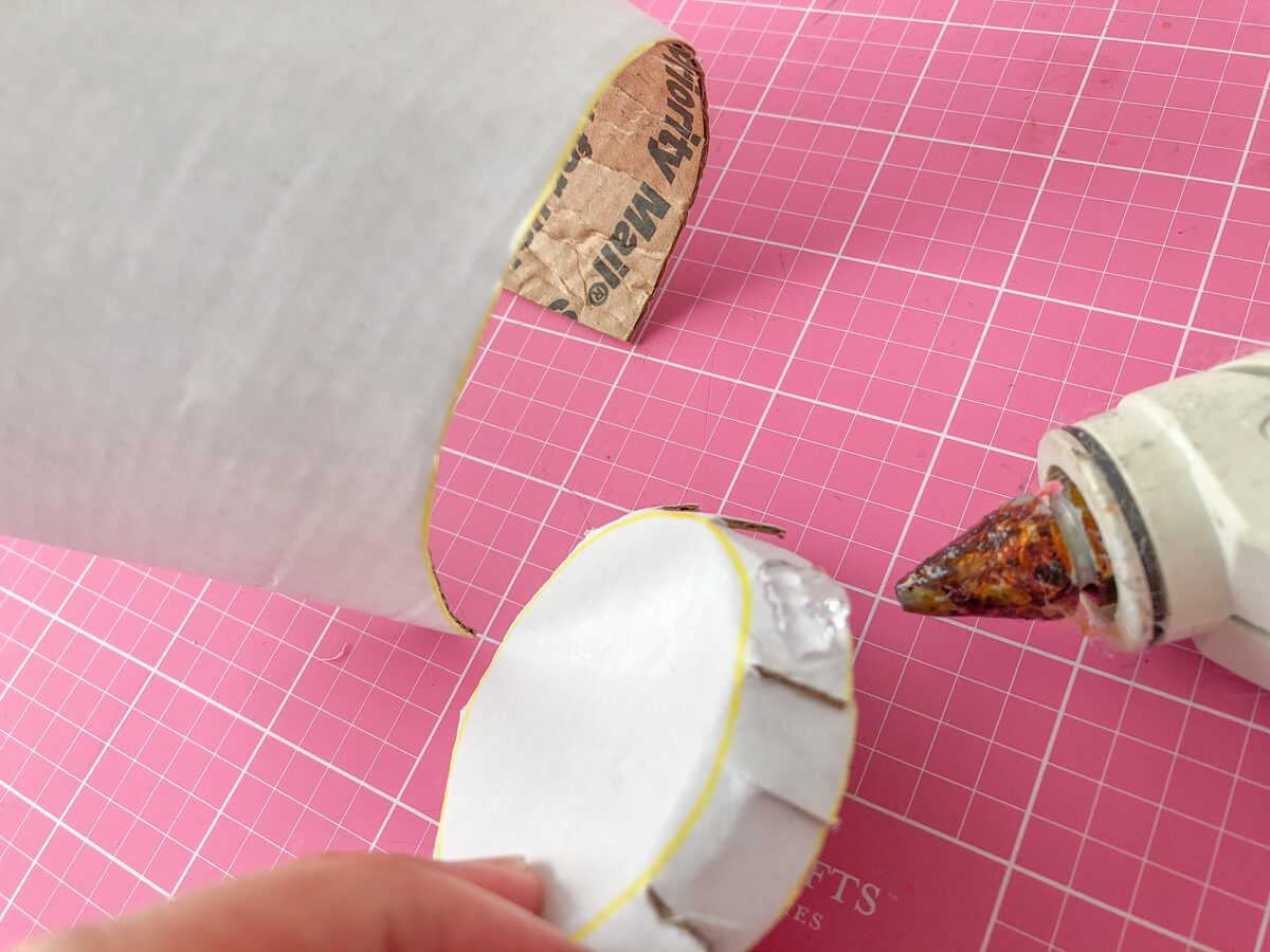 Felt Ice Cream Pin Cushion Tutorial glue bottom of cup